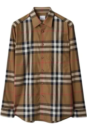 Burberry Heren, Overhemden, Bruin, Maat: M Katoen