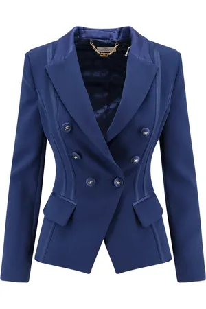 Elisabetta Franchi Dames, Jassen, Blauw, Maat: XL Satijn