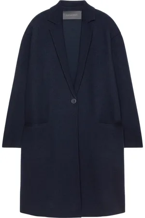Elena Miro Dames, Mantels, Blauw, Maat: S Wol