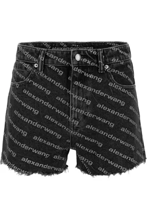 Alexander Wang Dames, Korte broeken, Grijs, Maat: W26 Katoen