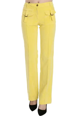Roberto Cavalli Dames, Broeken, Geel, Maat: L Corduroy