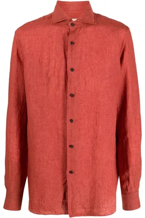 Xacus Heren, Overhemden, Oranje, Maat: 3XL Linnen