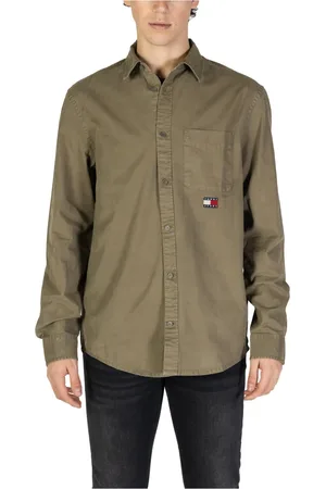 Tommy Hilfiger Heren, Overhemden, Groen, Maat: S Katoen