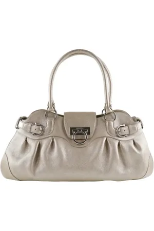 Salvatore Ferragamo Dames, Pre-owned, Geel, Maat: ONE Size Leer