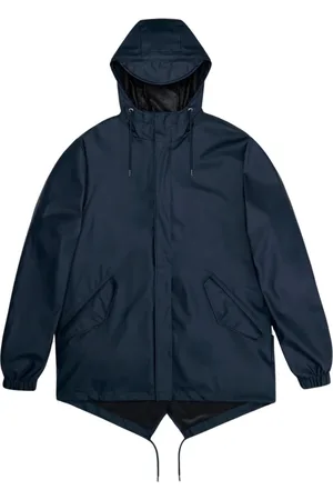 Rains Heren, Jassen, Blauw, Maat: S Leer