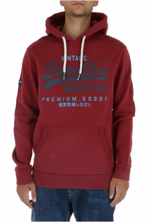 Superdry Heren, Sweatshirts & Hoodies, Rood, Maat: S Katoen