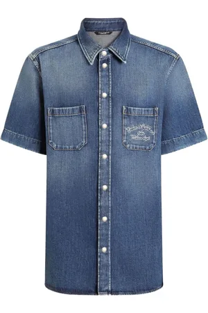 Dolce & Gabbana Heren, Overhemden, Blauw, Maat: 2XL Denim