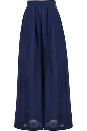 MOMONÍ Dames, Broeken, Blauw, Maat: XS Zijde