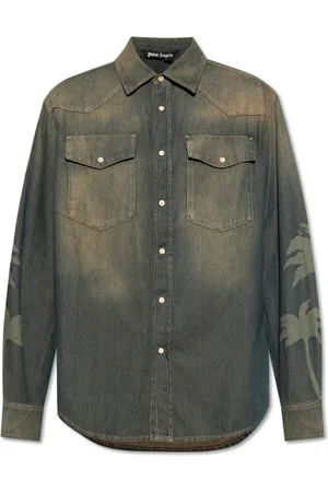 Palm Angels Heren, Overhemden, Blauw, Maat: S Denim