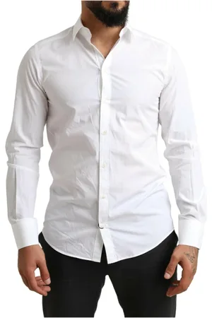 Dolce & Gabbana Heren, Overhemden, Wit, Maat: M Katoen