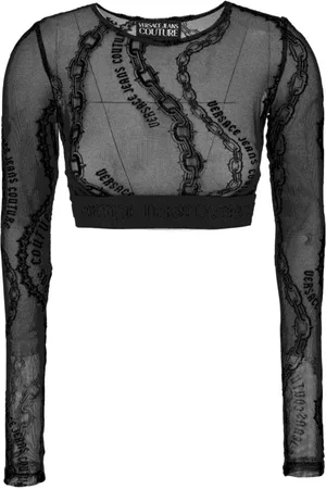 VERSACE Dames, Tops, Zwart, Maat: L