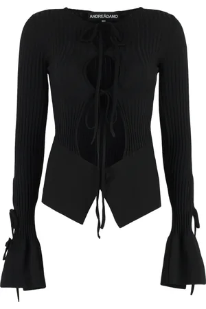 ANDREA ADAMO Dames, Truien, Zwart, Maat: L Viscose