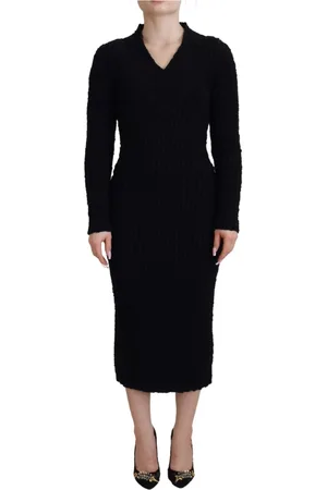 Dolce & Gabbana Dames, Jurken, Zwart, Maat: 2XS Wol