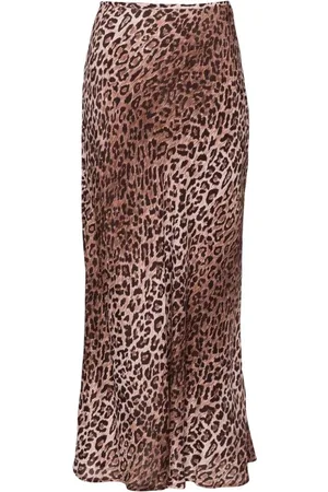 RIXO London Dames, Rokken, Bruin, Maat: M Satijn