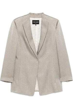 Giorgio Armani Dames, Jassen, Grijs, Maat: L Zijde