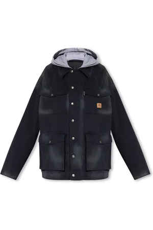 Balenciaga Heren, Jassen, Blauw, Maat: S Katoen
