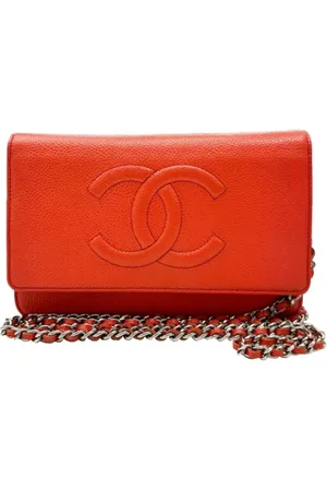CHANEL Dames, Pre-owned, Oranje, Maat: ONE Size Leer