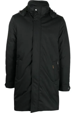 MOORER Heren, Mantels, Zwart, Maat: 3XL Gabardine