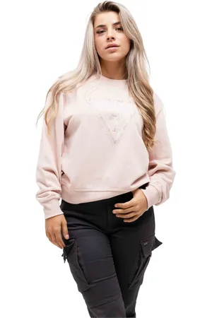Guess Dames, Sweatshirts & Hoodies, Roze, Maat: XS Katoen