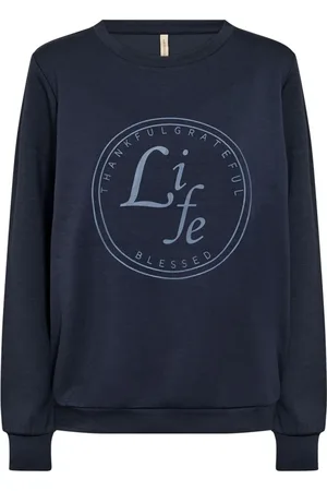 soyaconcept Dames, Sweatshirts & Hoodies, Blauw, Maat: S Modal