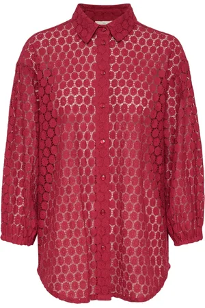 Kaffe Dames, Blouses & Shirts, Rood, Maat: 3XL Katoen