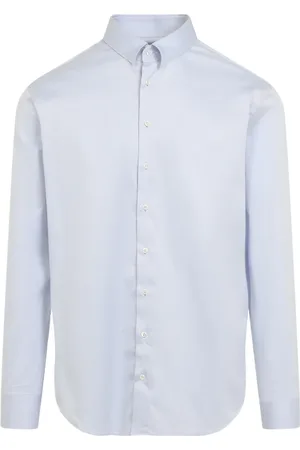 Giorgio Armani Heren, Overhemden, Blauw, Maat: L Katoen