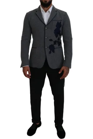Dolce & Gabbana Heren, Pakken, Grijs, Maat: S Wol