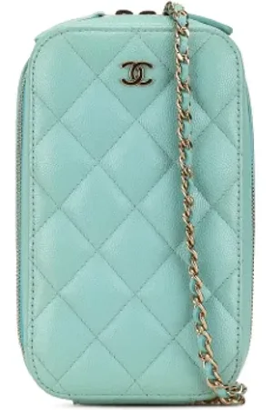 CHANEL Dames, Pre-owned, Blauw, Maat: ONE Size Leer
