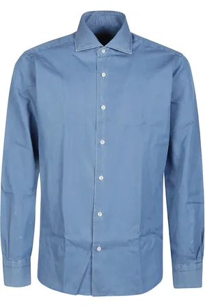 BARBA Heren, Overhemden, Blauw, Maat: XL Denim