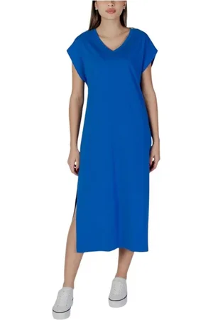 B YOUNG Dames, Jurken, Blauw, Maat: XL Katoen