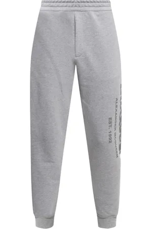 Alexander McQueen Heren, Broeken, Grijs, Maat: M Katoen