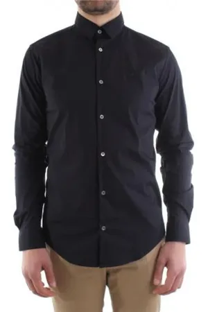 Emporio Armani Heren, Overhemden, Blauw, Maat: M Katoen