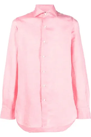 Finamore Heren, Overhemden, Roze, Maat: 2XL Katoen