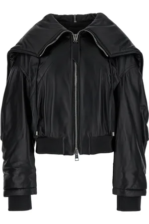 The Attico Dames, Jassen, Zwart, Maat: XS Leer