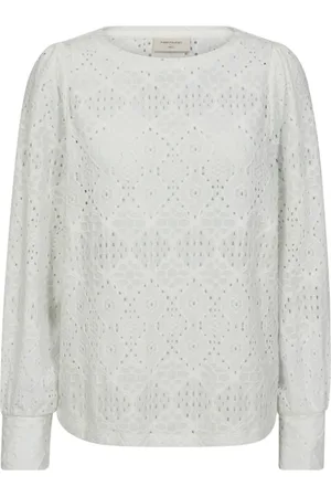 Freequent Dames, Blouses & Shirts, Wit, Maat: M Poliester