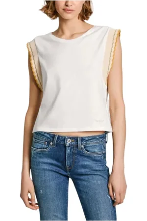 Pepe Jeans Dames, Tops, Wit, Maat: M Katoen