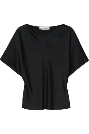 Rohe Dames, Tops, Zwart, Maat: M Satijn
