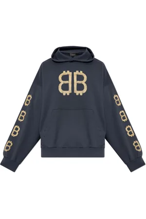 Balenciaga Heren, Sweatshirts & Hoodies, Blauw, Maat: S Katoen
