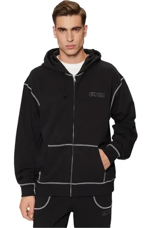 Guess Heren, Sweatshirts & Hoodies, Zwart, Maat: L Katoen