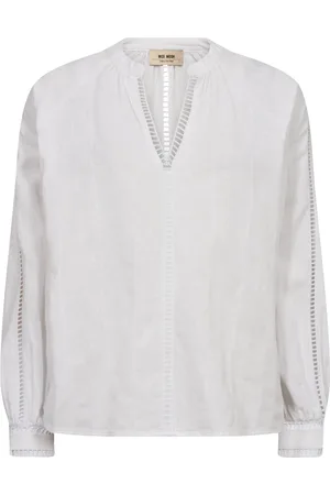Mos Mosh Dames, Blouses & Shirts, Wit, Maat: XL Linnen