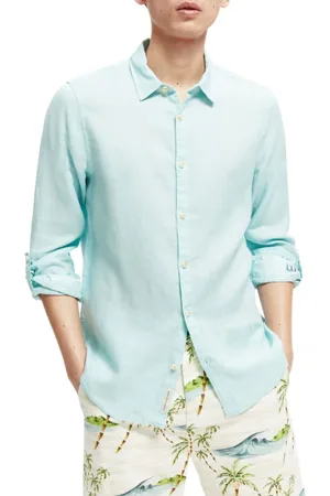 Scotch&Soda Heren, Overhemden, Blauw, Maat: XL Linnen