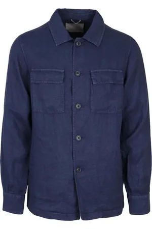 At.p.Co Heren, Overhemden, Blauw, Maat: XS Linnen