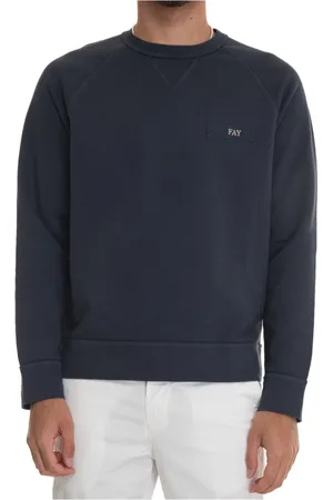 FAY Heren, Sweatshirts & Hoodies, Blauw, Maat: 2XL Katoen