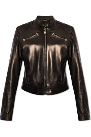 Dolce & Gabbana Dames, Jassen, Zwart, Maat: S Leer