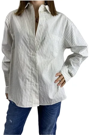 ANINE BING Dames, Blouses & Shirts, Wit, Maat: M Katoen