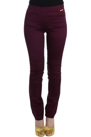 John Galliano Dames, Broeken, Paars, Maat: XS Denim