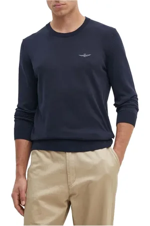 Aeronautica Militare Heren, Truien, Blauw, Maat: M Wol