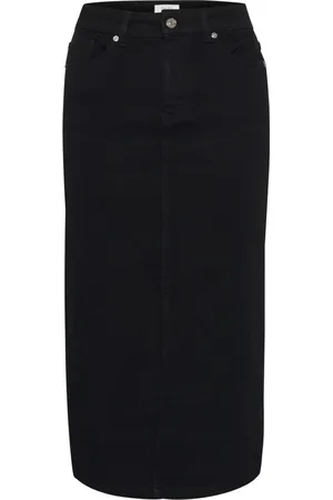 Part Two Dames, Rokken, Zwart, Maat: XL Denim