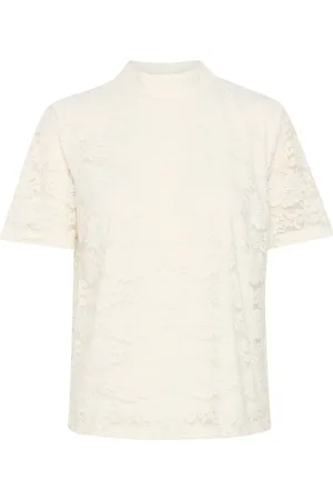 Cream Dames, Tops, Wit, Maat: S Poliester