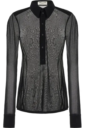 Saint Laurent Dames, Blouses & Shirts, Zwart, Maat: S Viscose